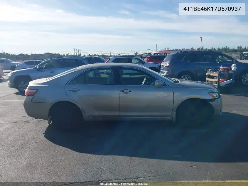 4T1BE46K17U570937 2007 Toyota Camry Le