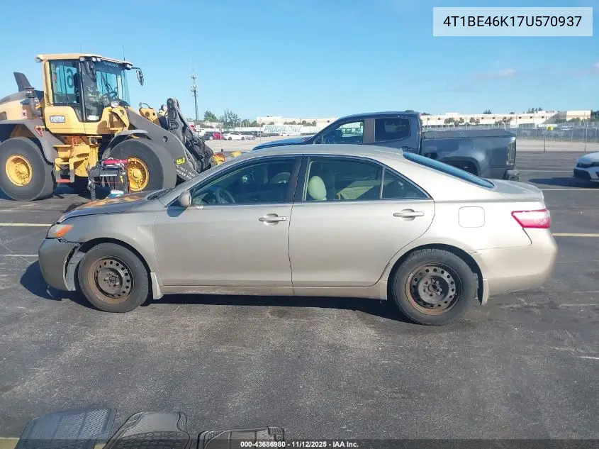 4T1BE46K17U570937 2007 Toyota Camry Le