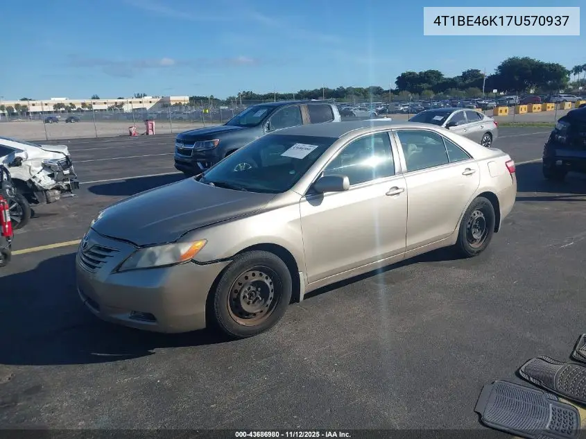 4T1BE46K17U570937 2007 Toyota Camry Le