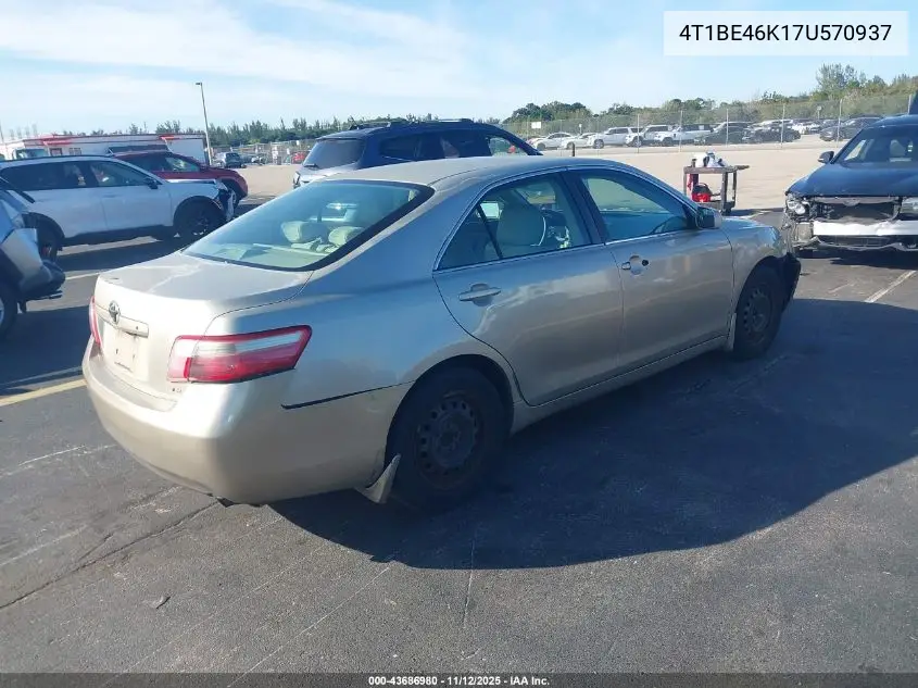 4T1BE46K17U570937 2007 Toyota Camry Le