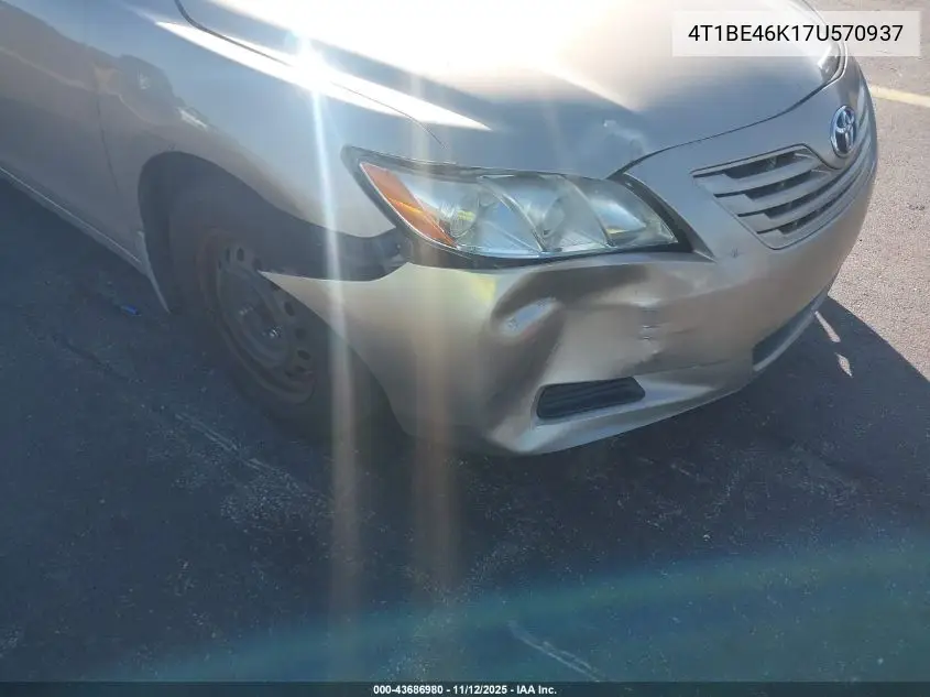 4T1BE46K17U570937 2007 Toyota Camry Le