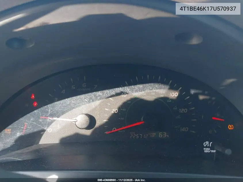 4T1BE46K17U570937 2007 Toyota Camry Le