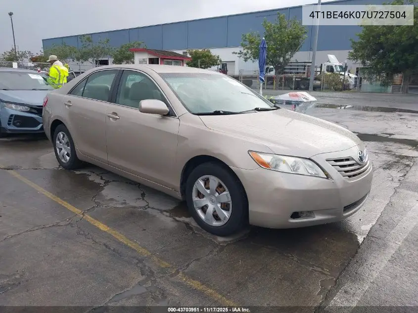 4T1BE46K07U727504 2007 Toyota Camry Le
