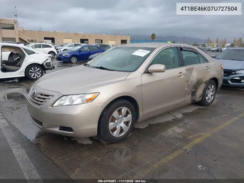 4T1BE46K07U727504 2007 Toyota Camry Le