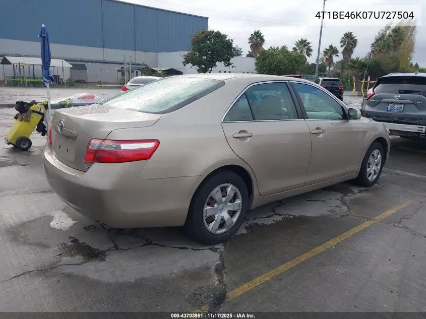 4T1BE46K07U727504 2007 Toyota Camry Le