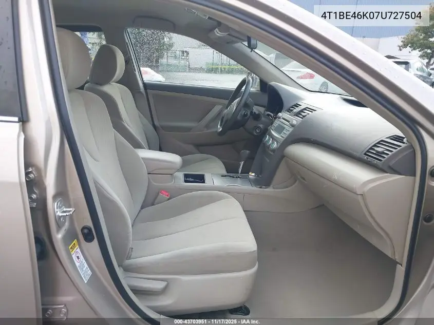 4T1BE46K07U727504 2007 Toyota Camry Le