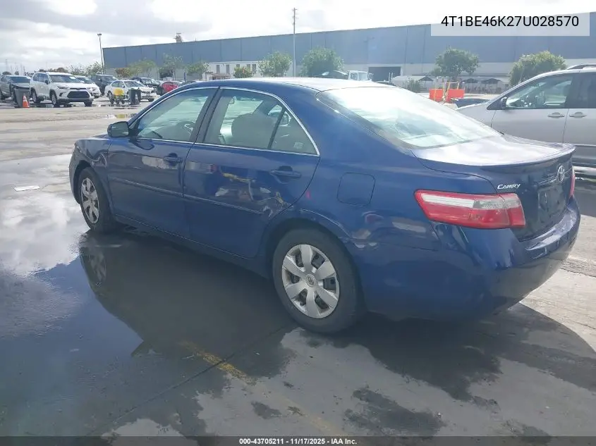 4T1BE46K27U028570 2007 Toyota Camry Le