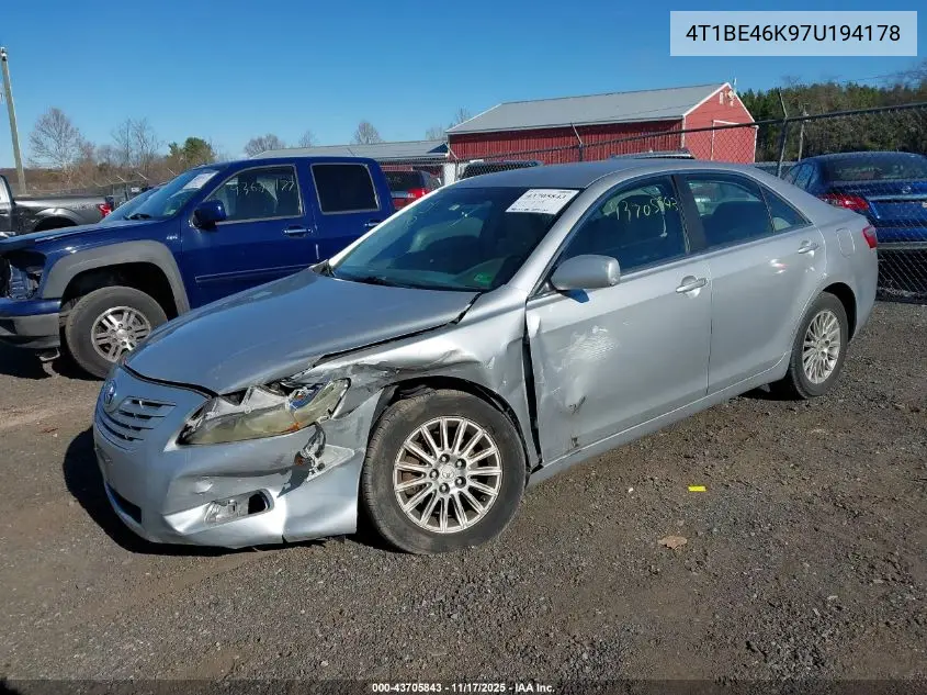 4T1BE46K97U194178 2007 Toyota Camry Le
