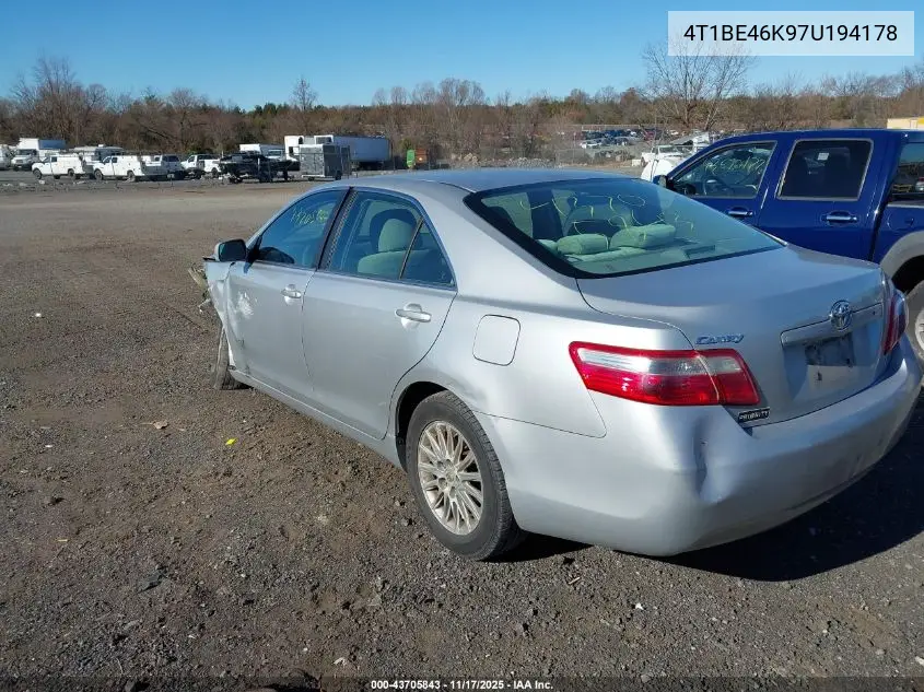 4T1BE46K97U194178 2007 Toyota Camry Le