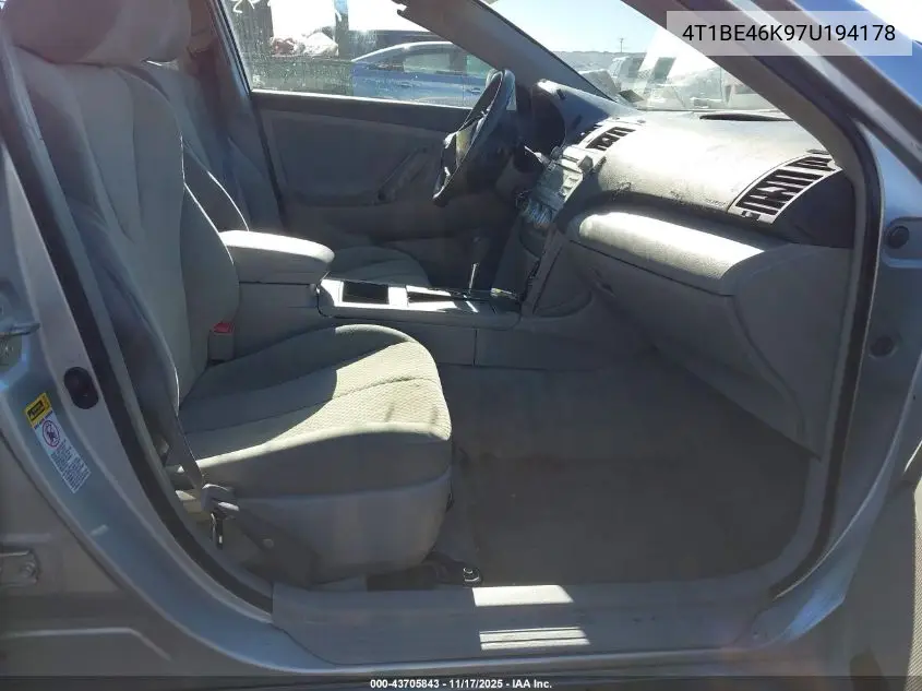 4T1BE46K97U194178 2007 Toyota Camry Le