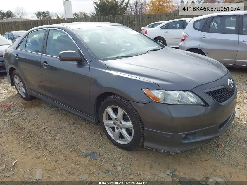 4T1BK46K57U051074 2007 Toyota Camry Se V6