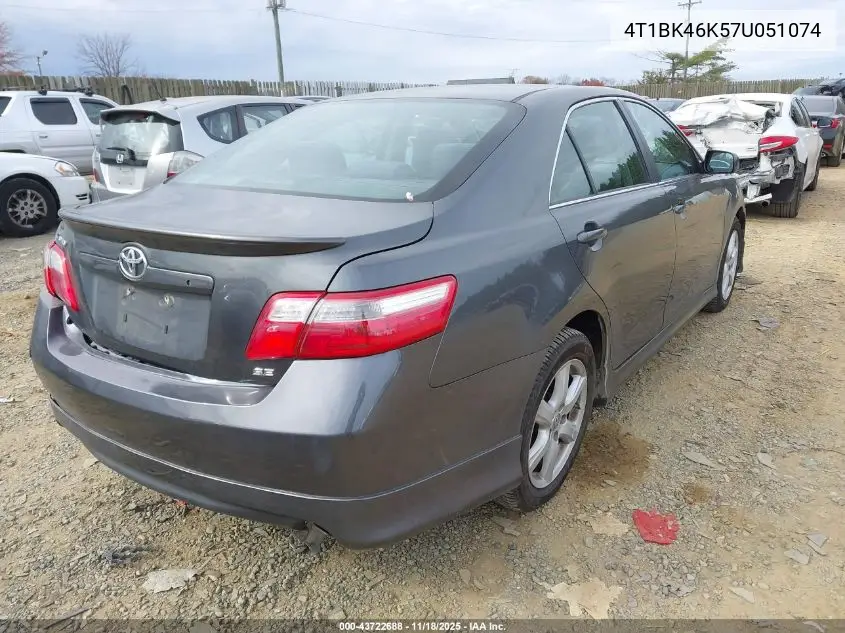 4T1BK46K57U051074 2007 Toyota Camry Se V6