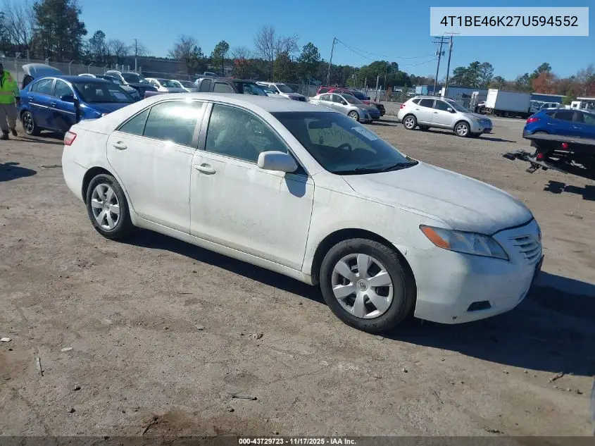 4T1BE46K27U594552 2007 Toyota Camry Le