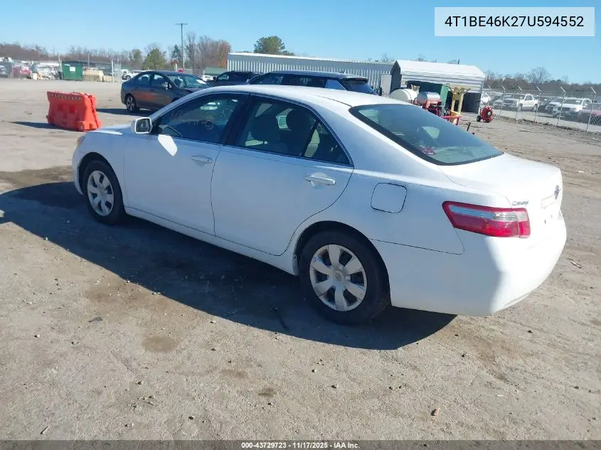4T1BE46K27U594552 2007 Toyota Camry Le