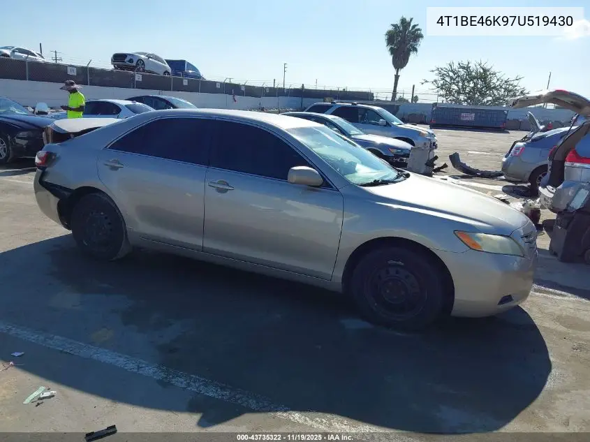 4T1BE46K97U519430 2007 Toyota Camry Le