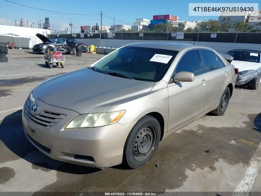 4T1BE46K97U519430 2007 Toyota Camry Le