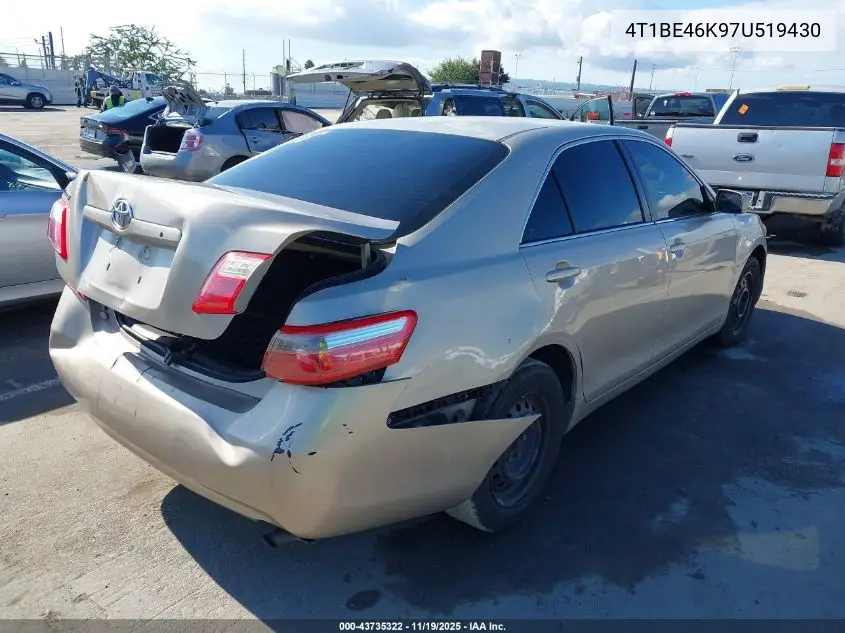 4T1BE46K97U519430 2007 Toyota Camry Le