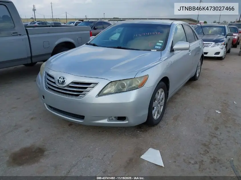 JTNBB46K473027466 2007 Toyota Camry Hybrid