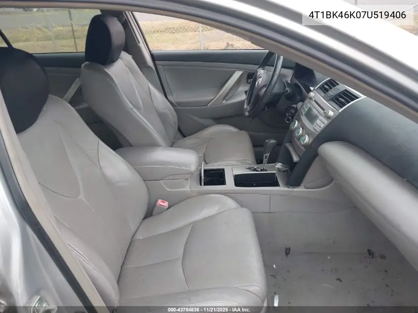 4T1BK46K07U519406 2007 Toyota Camry Se V6