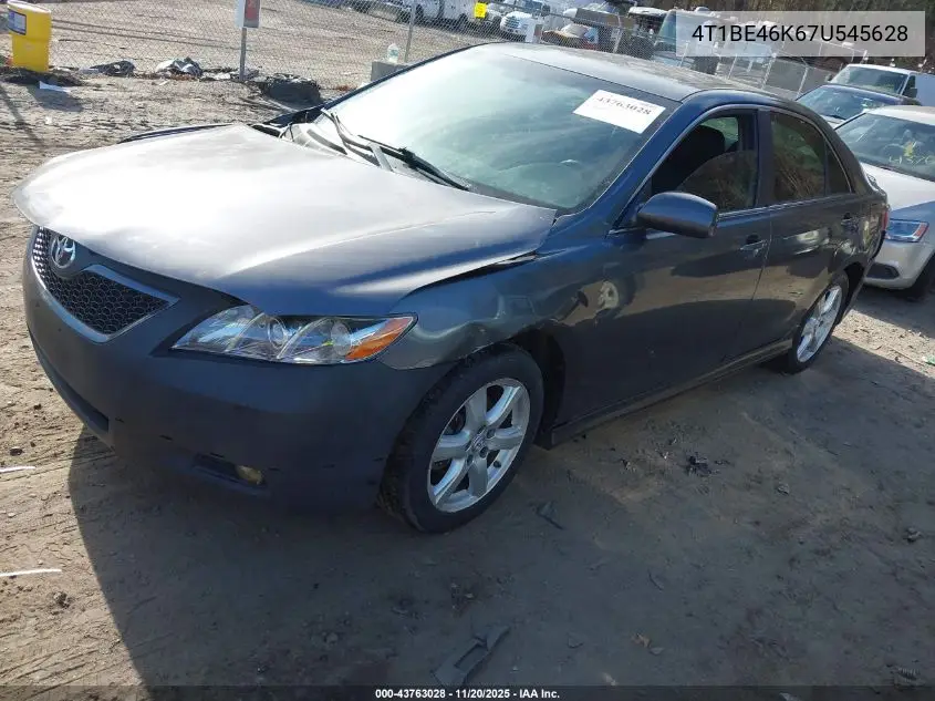 4T1BE46K67U545628 2007 Toyota Camry Se