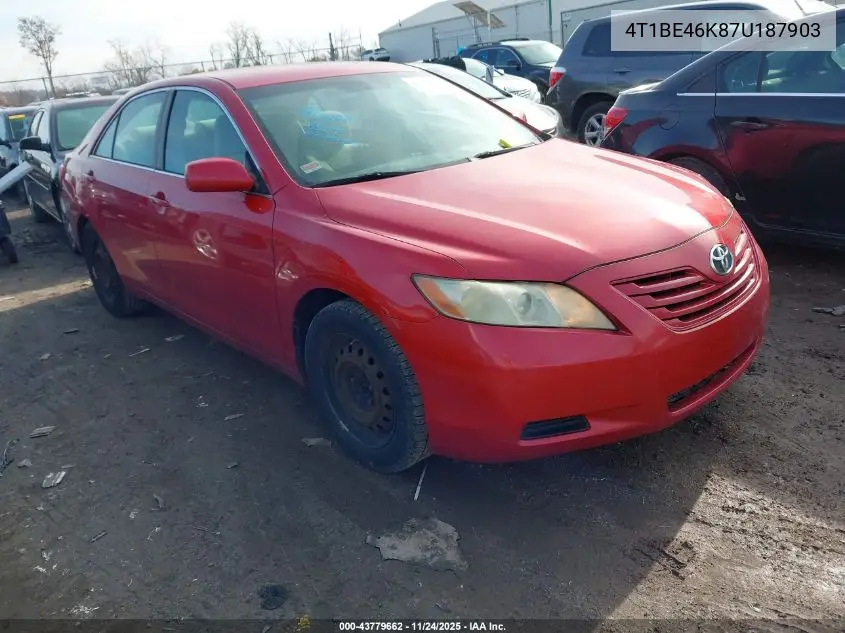 4T1BE46K87U187903 2007 Toyota Camry Le