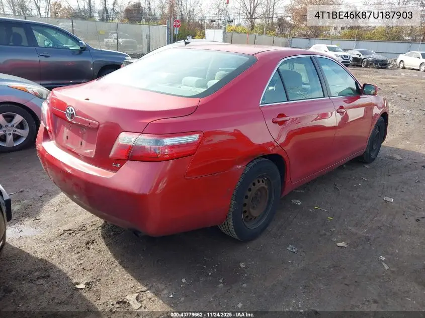 4T1BE46K87U187903 2007 Toyota Camry Le