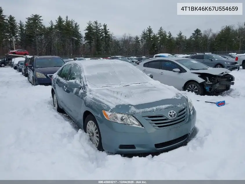 4T1BK46K67U554659 2007 Toyota Camry Le V6