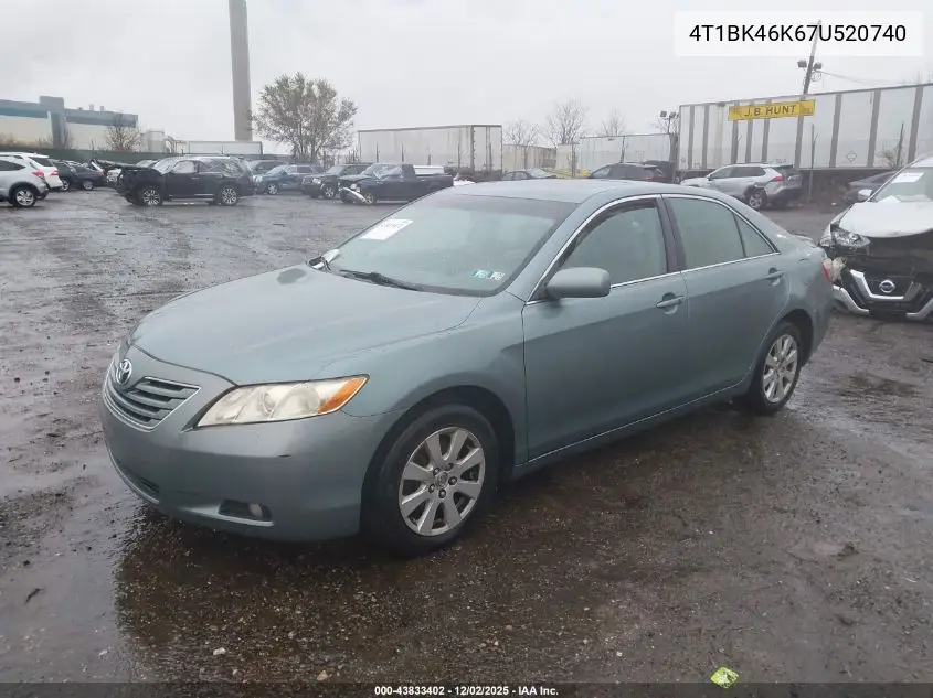 4T1BK46K67U520740 2007 Toyota Camry Xle V6