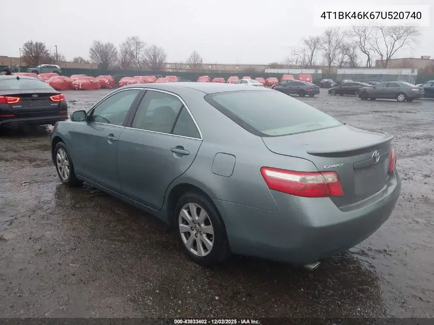 4T1BK46K67U520740 2007 Toyota Camry Xle V6
