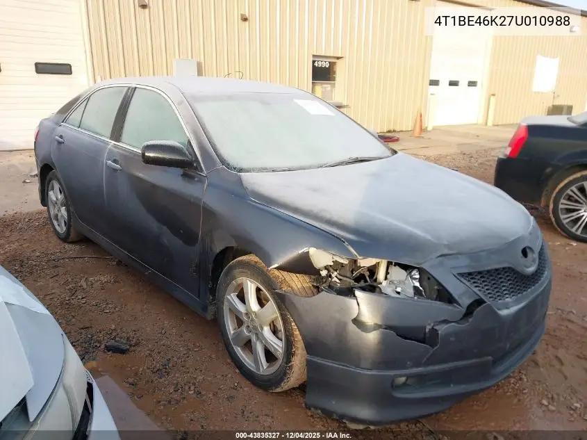 4T1BE46K27U010988 2007 Toyota Camry Se