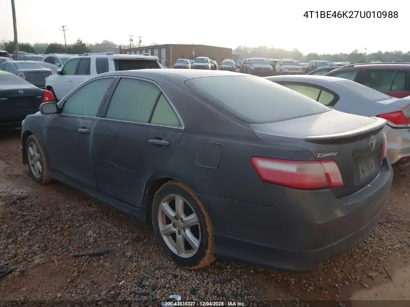 4T1BE46K27U010988 2007 Toyota Camry Se