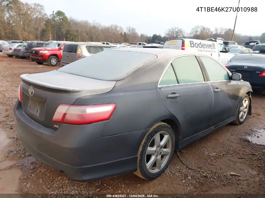4T1BE46K27U010988 2007 Toyota Camry Se