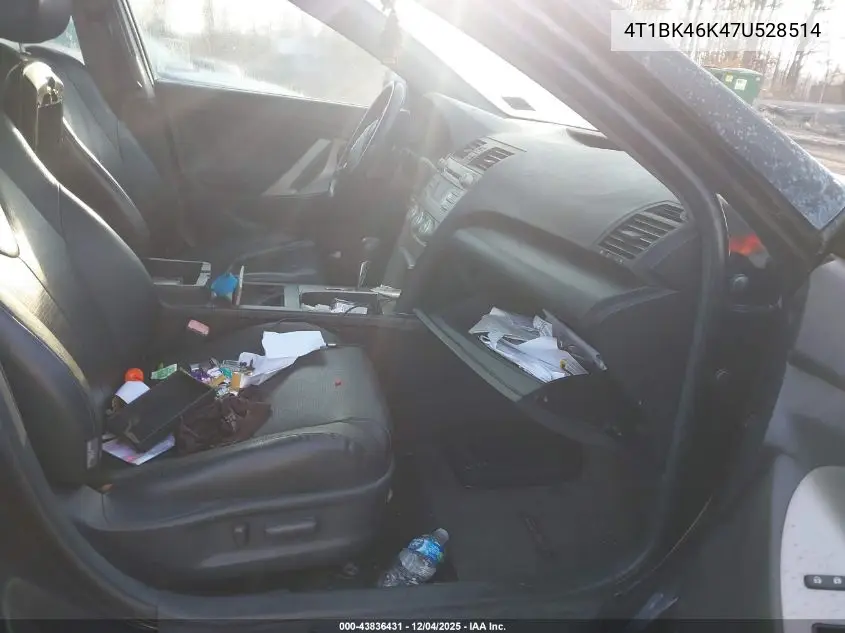4T1BK46K47U528514 2007 Toyota Camry Se V6