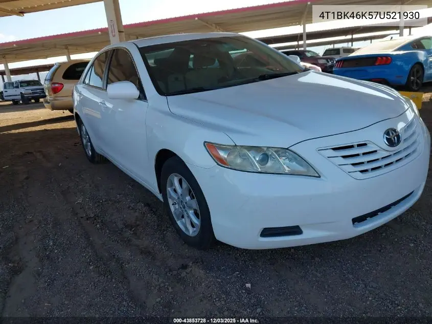 4T1BK46K57U521930 2007 Toyota Camry Le V6