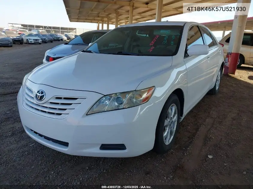 4T1BK46K57U521930 2007 Toyota Camry Le V6