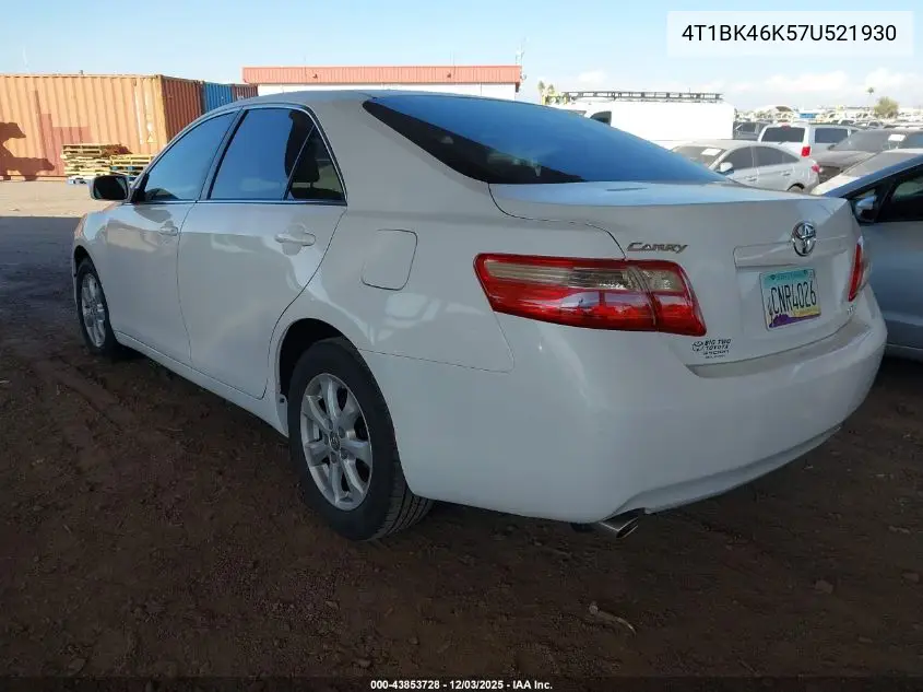 4T1BK46K57U521930 2007 Toyota Camry Le V6