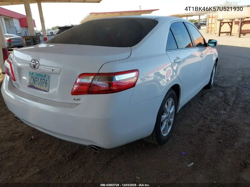 4T1BK46K57U521930 2007 Toyota Camry Le V6