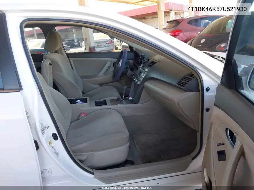4T1BK46K57U521930 2007 Toyota Camry Le V6