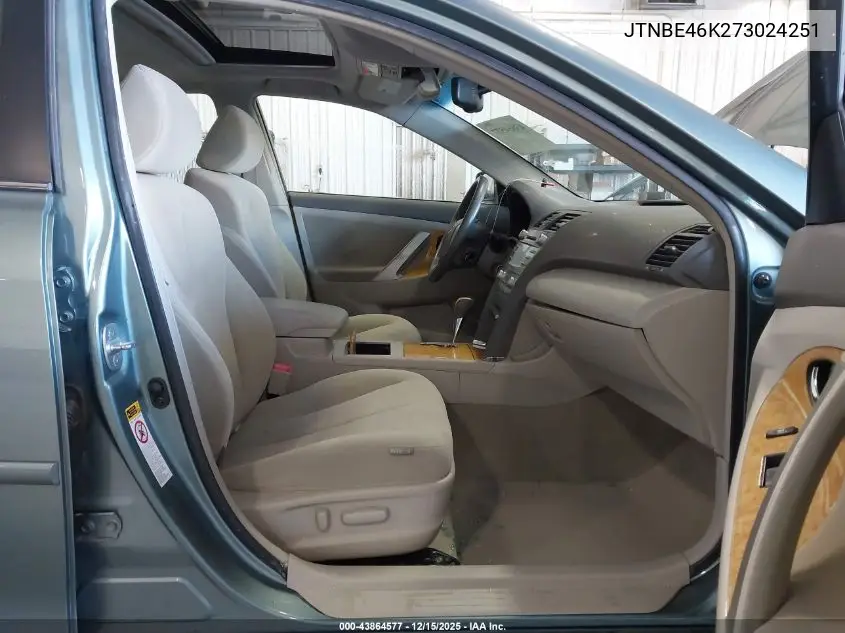 JTNBE46K273024251 2007 Toyota Camry Xle