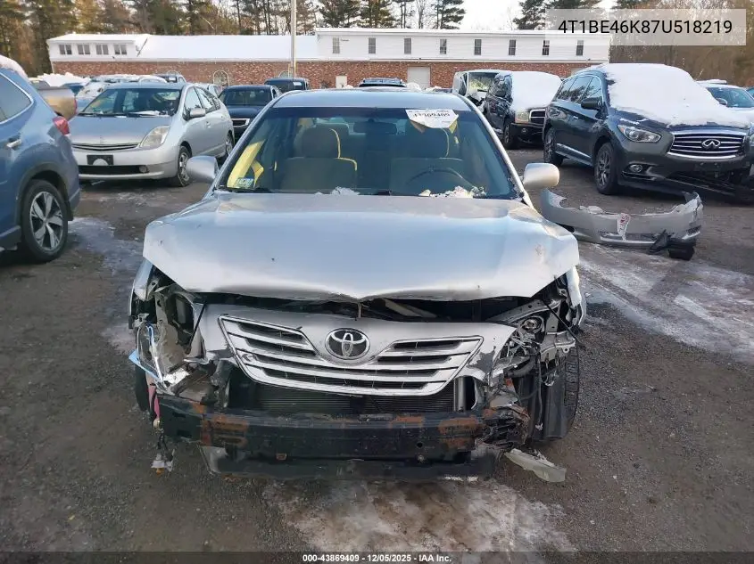 4T1BE46K87U518219 2007 Toyota Camry Le