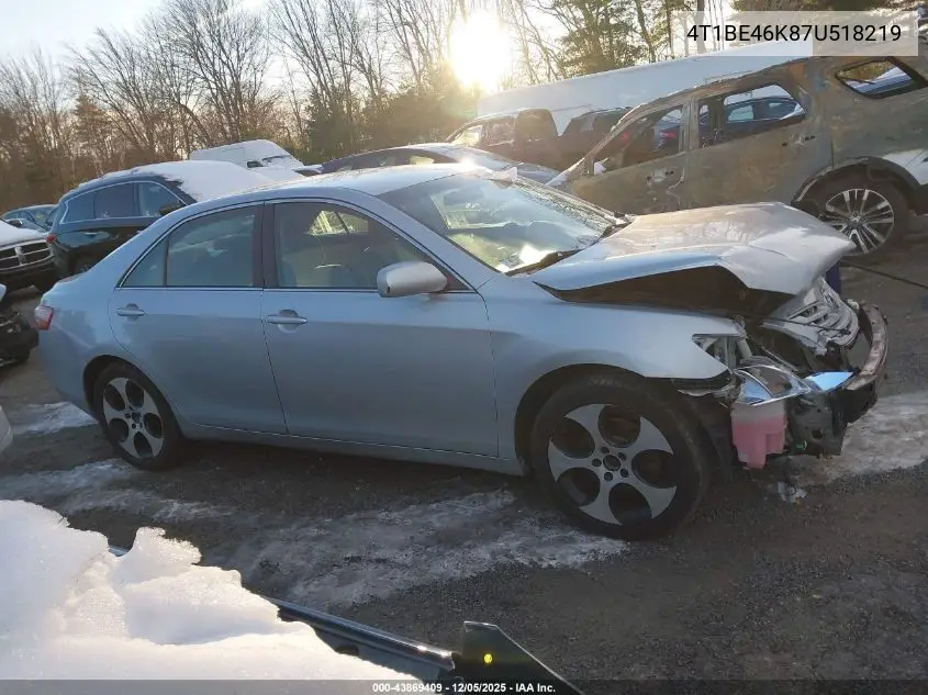 4T1BE46K87U518219 2007 Toyota Camry Le