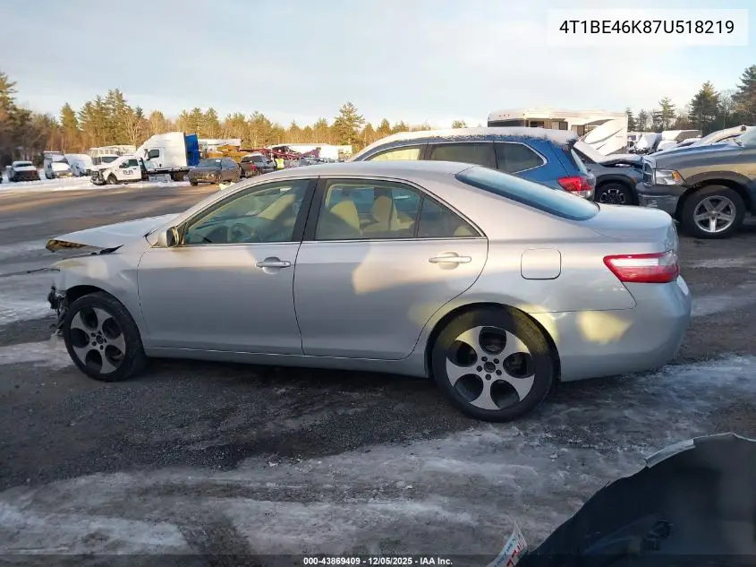 4T1BE46K87U518219 2007 Toyota Camry Le