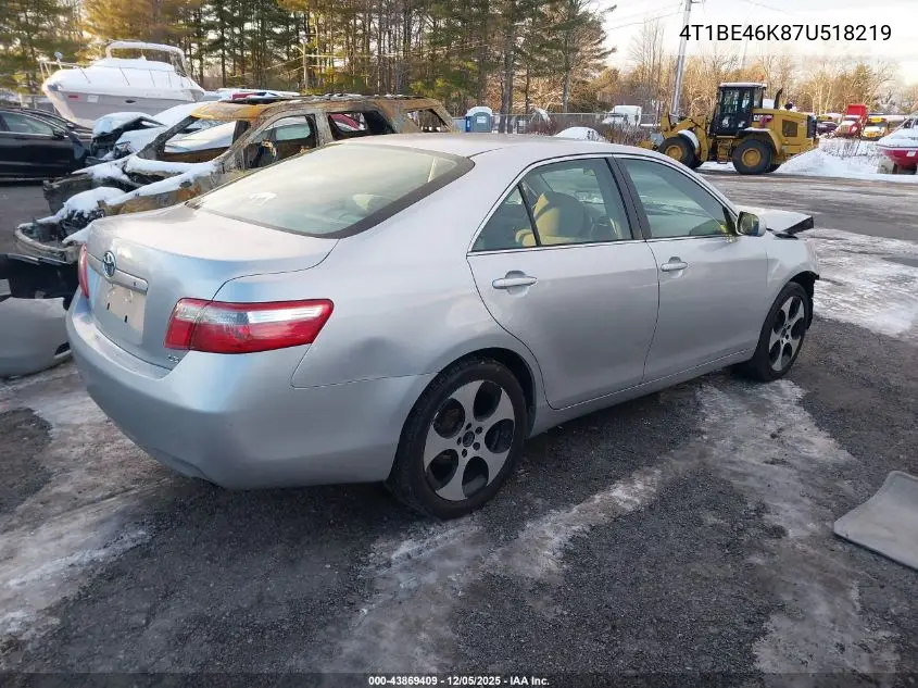 4T1BE46K87U518219 2007 Toyota Camry Le