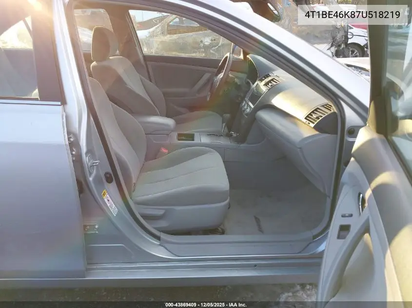 4T1BE46K87U518219 2007 Toyota Camry Le