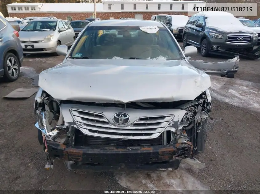 4T1BE46K87U518219 2007 Toyota Camry Le