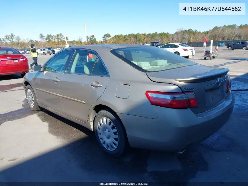 4T1BK46K77U544562 2007 Toyota Camry Le V6