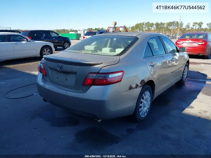 4T1BK46K77U544562 2007 Toyota Camry Le V6