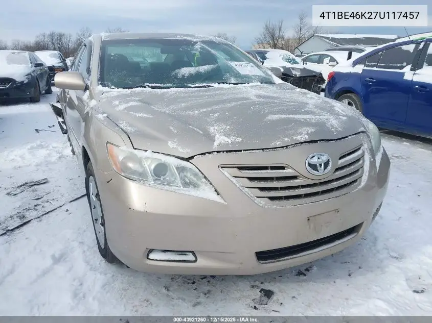 4T1BE46K27U117457 2007 Toyota Camry Le