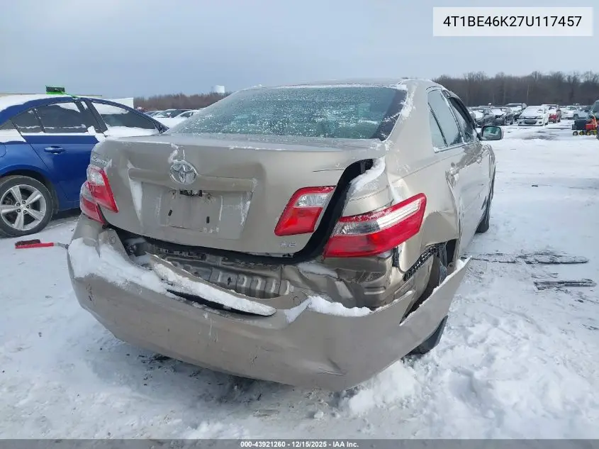 4T1BE46K27U117457 2007 Toyota Camry Le