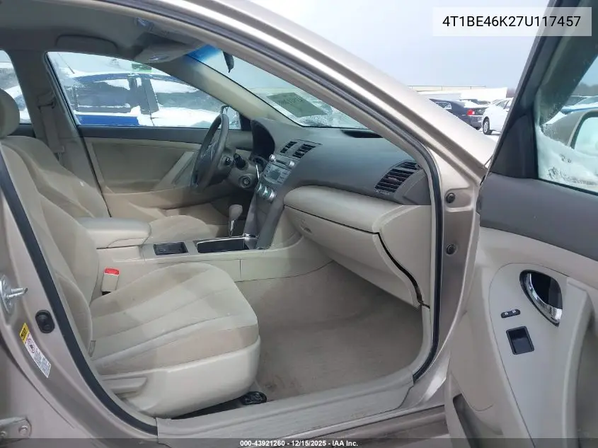 4T1BE46K27U117457 2007 Toyota Camry Le